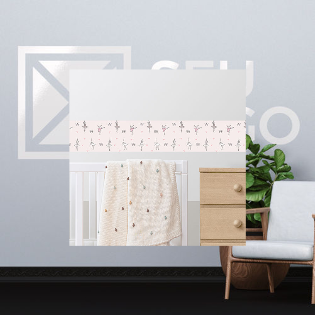 Faixa Decorativa - 1200x150mm em Vinil Adesivo Branco Fosco 120G - 4x0
