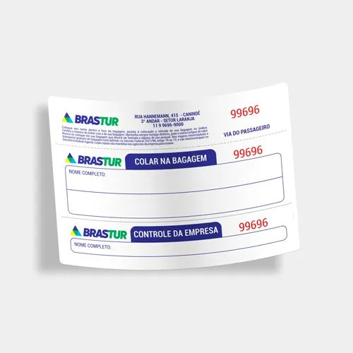 Etiqueta Adesiva para Bagagem 75x110mm - Adesivo Sulfite 80G - 4x0