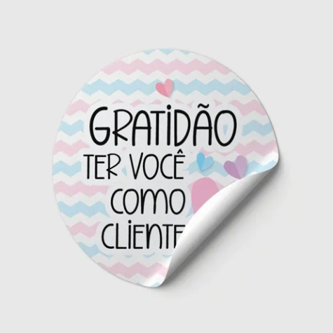 Etiqueta Redonda - Frase Pronta - 48x48mm - em Couche Brilho 80G 4x0