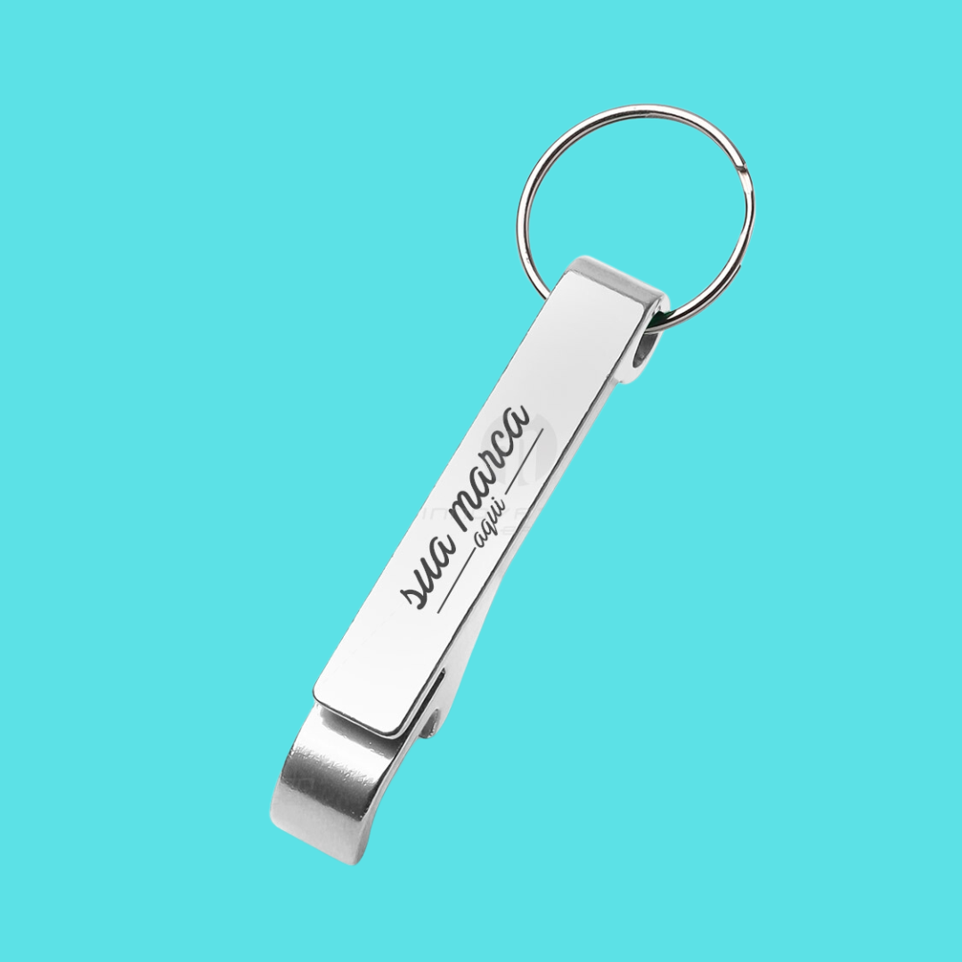 Chaveiro metal abridor de garrafas fino