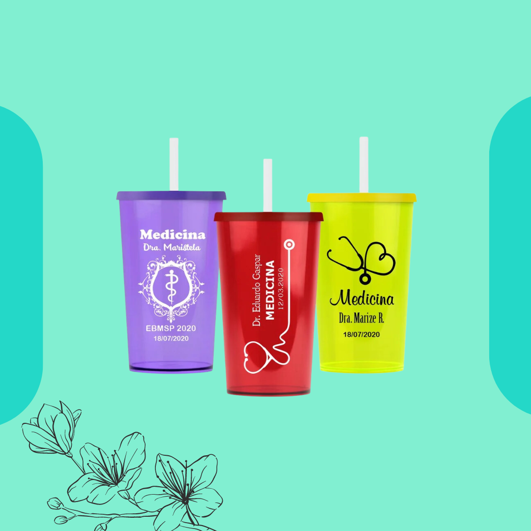 Copo Twister 575ml com Tampa e Canudo - Brinde Corporativo Sustentável