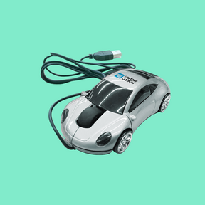 Mouse em formato de carrinho de brinquedo