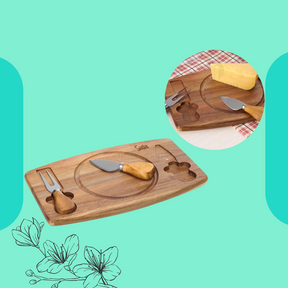 kit queijo 3 peças - Tábua com imã para encaixe