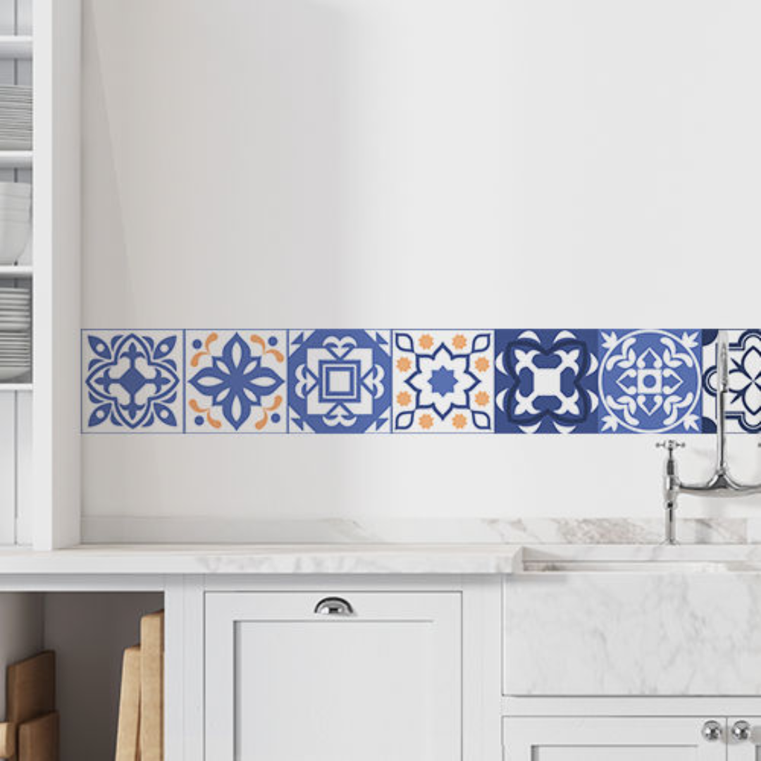 Faixa Decorativa - 1200x150mm em Vinil Adesivo Branco Fosco 120G - 4x0