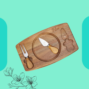 kit queijo 3 peças - Tábua com imã para encaixe