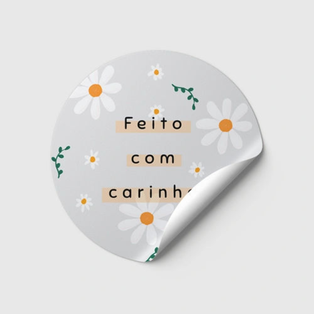 Etiqueta Redonda - Frase Pronta - 48x48mm - em Couche Brilho 80G 4x0