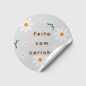 Etiqueta Redonda - Frase Pronta - 48x48mm - em Couche Brilho 80G 4x0
