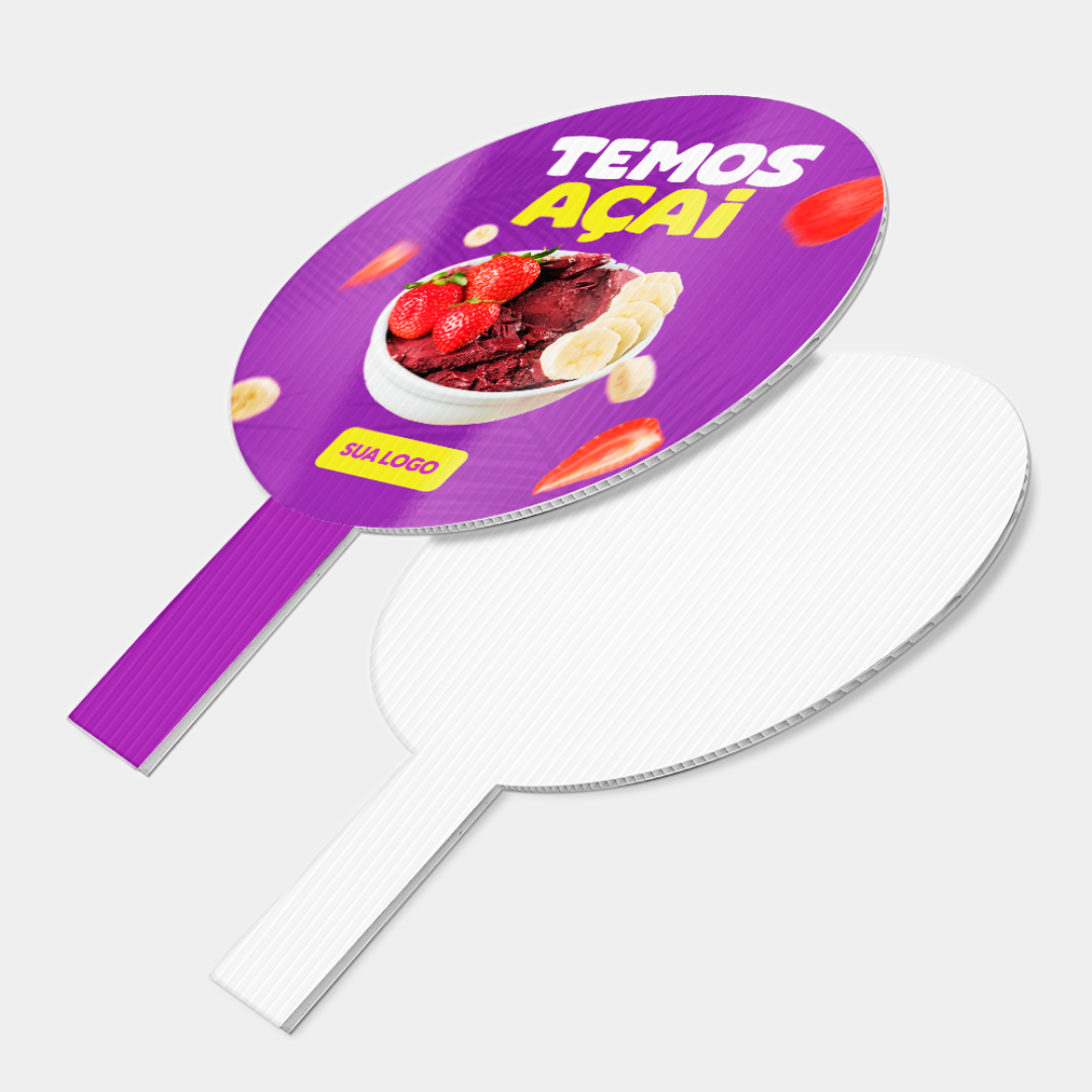 Placa Pirulito de Mão Adesivada - Sinalização Eventos Promoções