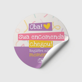 Etiqueta Redonda - Frase Pronta - 48x48mm - em Couche Brilho 80G 4x0