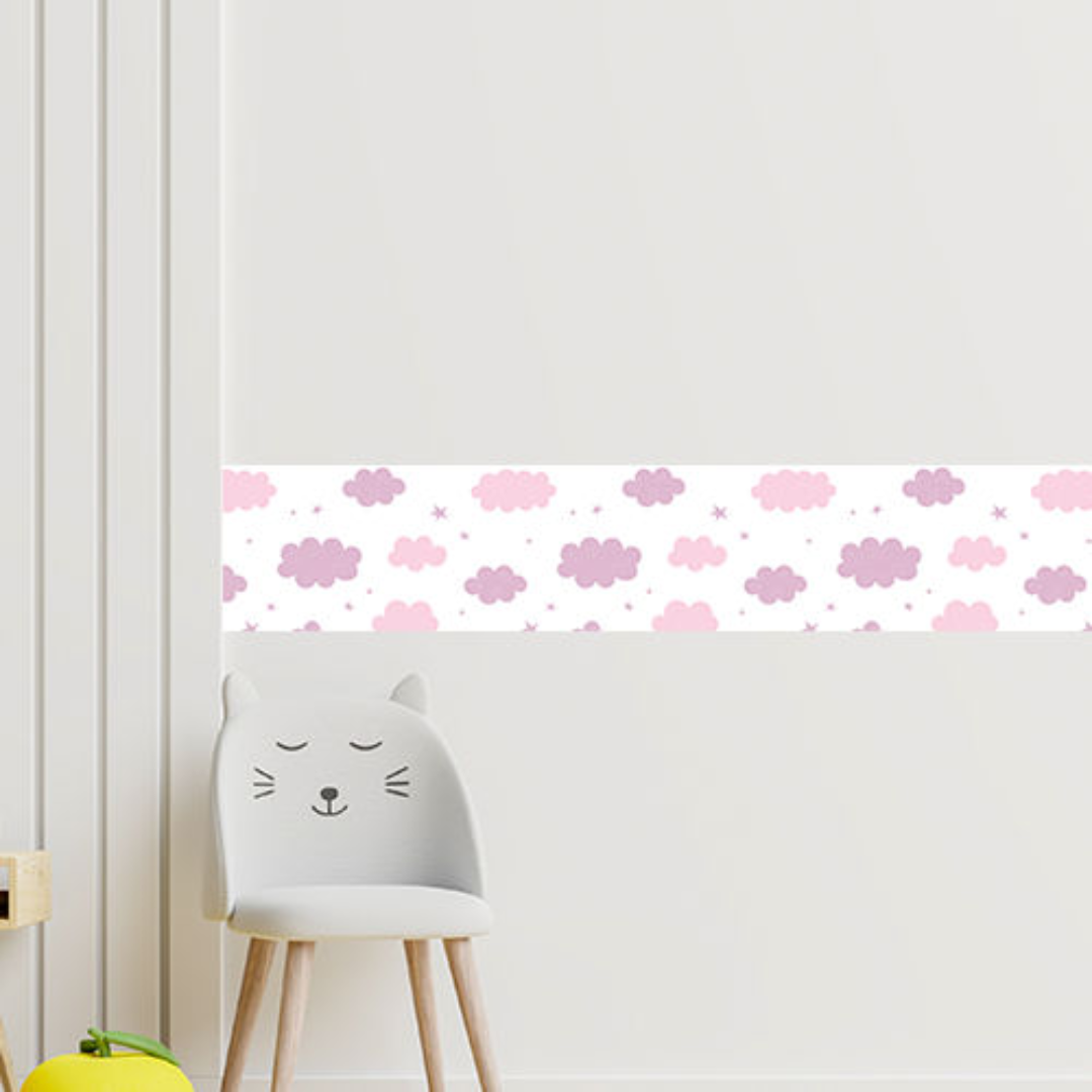 Faixa Decorativa - 1200x150mm em Vinil Adesivo Branco Fosco 120G - 4x0