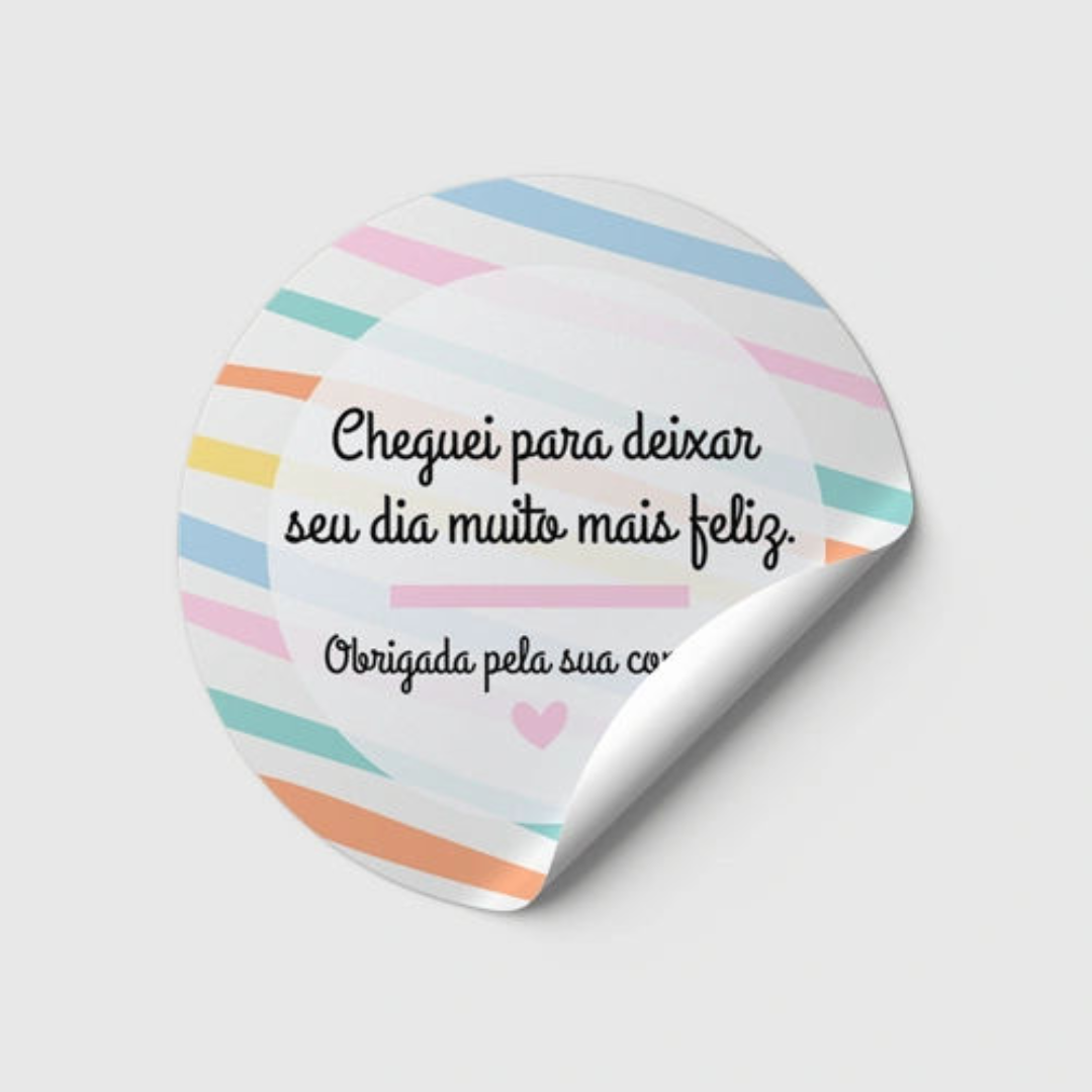 Etiqueta Redonda - Frase Pronta - 48x48mm - em Couche Brilho 80G 4x0