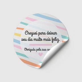 Etiqueta Redonda - Frase Pronta - 48x48mm - em Couche Brilho 80G 4x0
