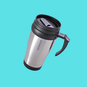 Caneca de Metal 400ML com tampa de plástico