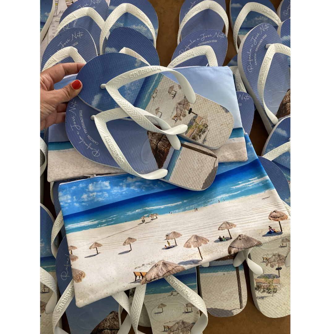 COMBO – Chinelo personalizado + necessaire carteira G