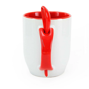 Caneca com colher - alça e interior colorida