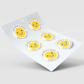 Adesivo em Folha Couché Brilho - 80g 4x0 - pequenos formatos