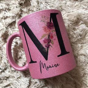 Caneca com gliter -  Alfabeto