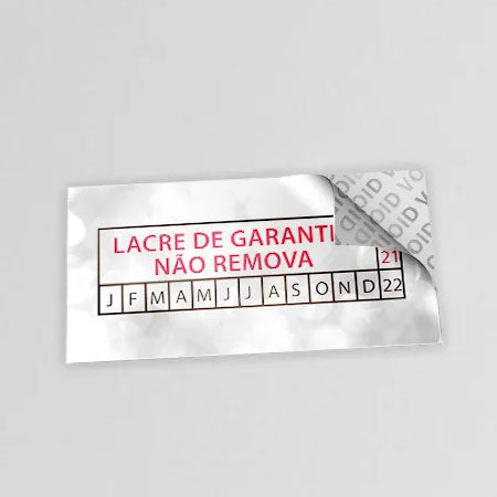 Etiqueta Lacre de Garantia VOID Poliester Adesivo Prata - 150g