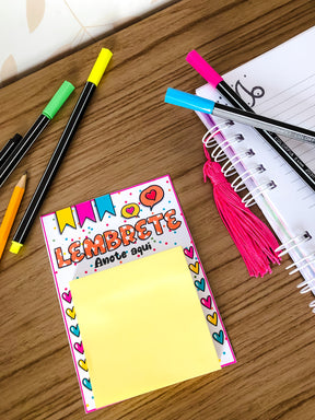 Card Post-it Lembrete Personalizado - Bloco Adesivo Corporativo