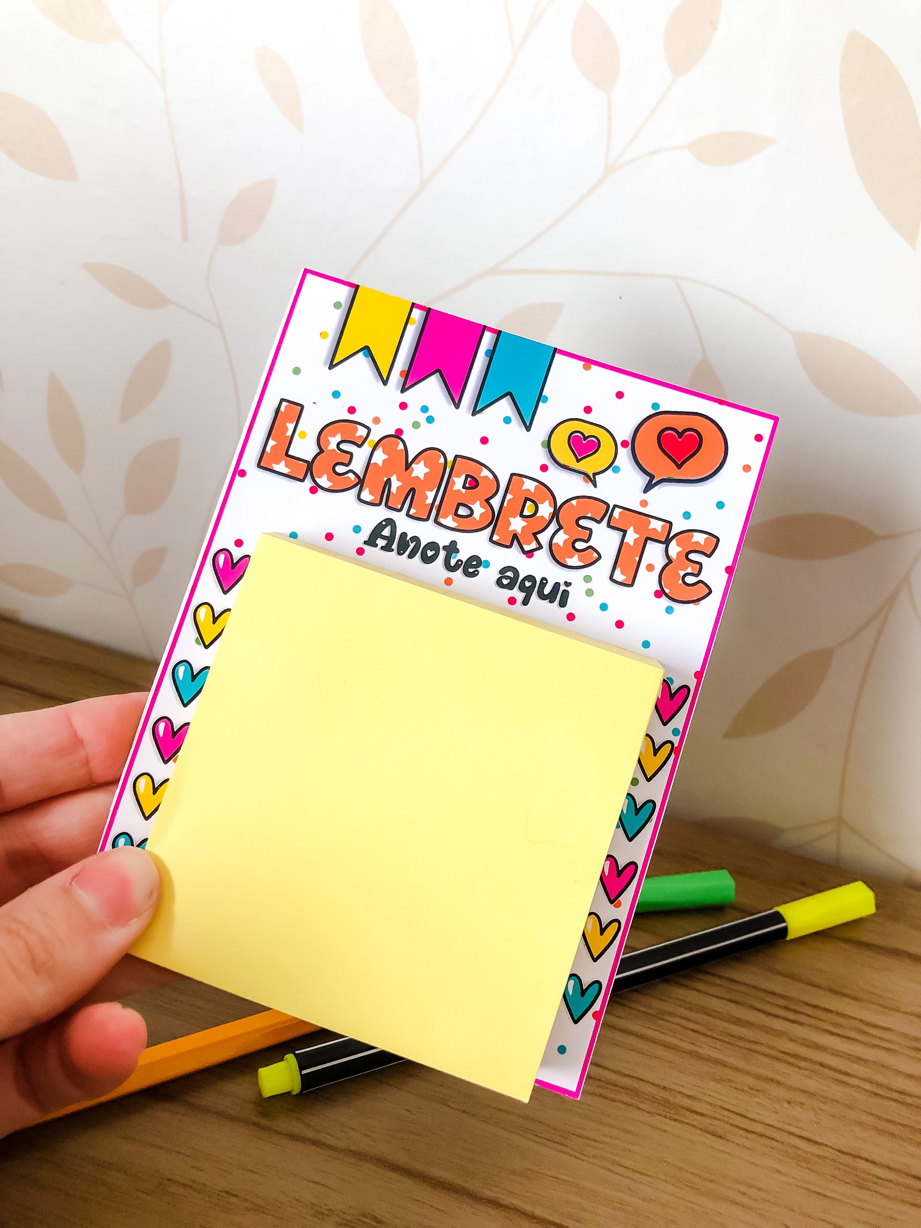 Card Post-it Lembrete Personalizado - Bloco Adesivo Corporativo