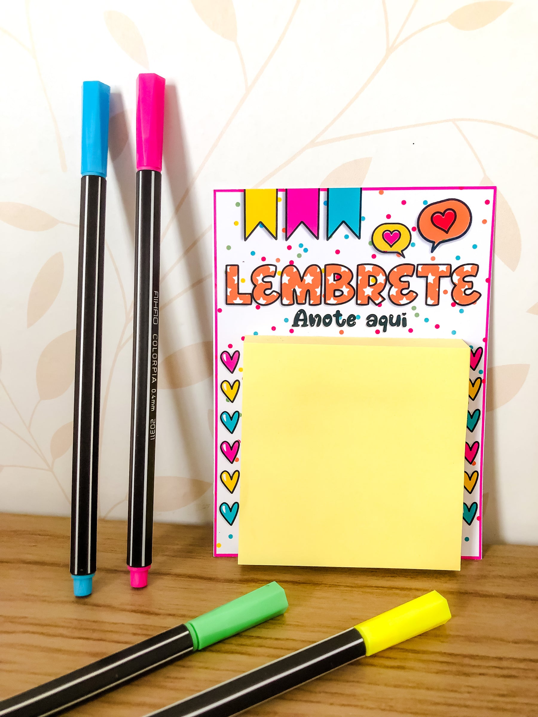 Card Post-it Lembrete Personalizado - Bloco Adesivo Corporativo
