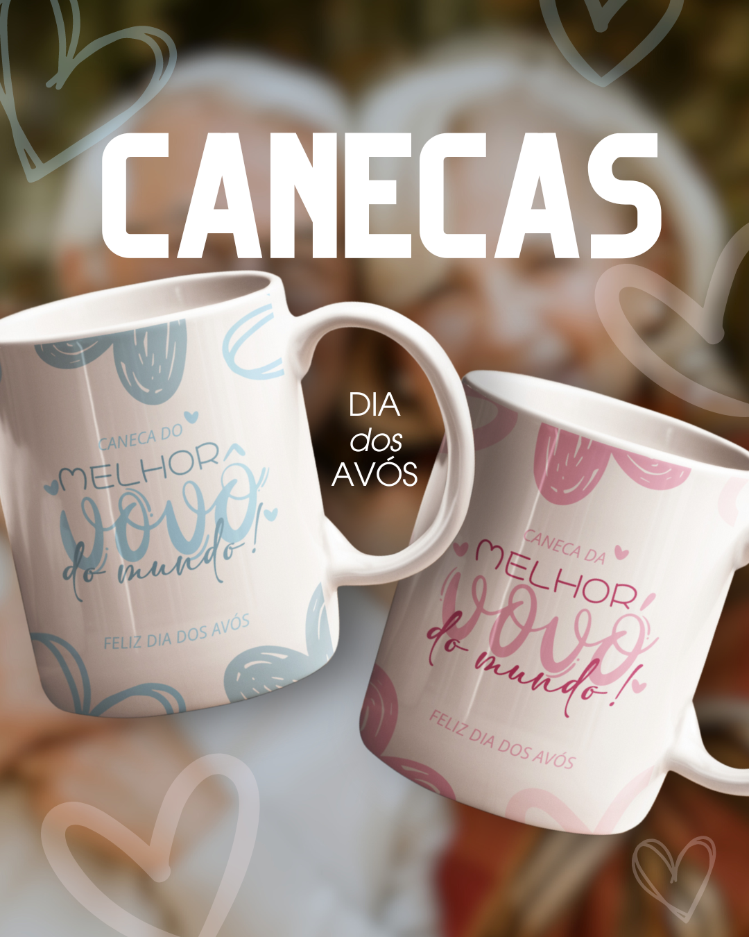 Caneca Dia dos Avós Personalizada - Brinde Presente Especial