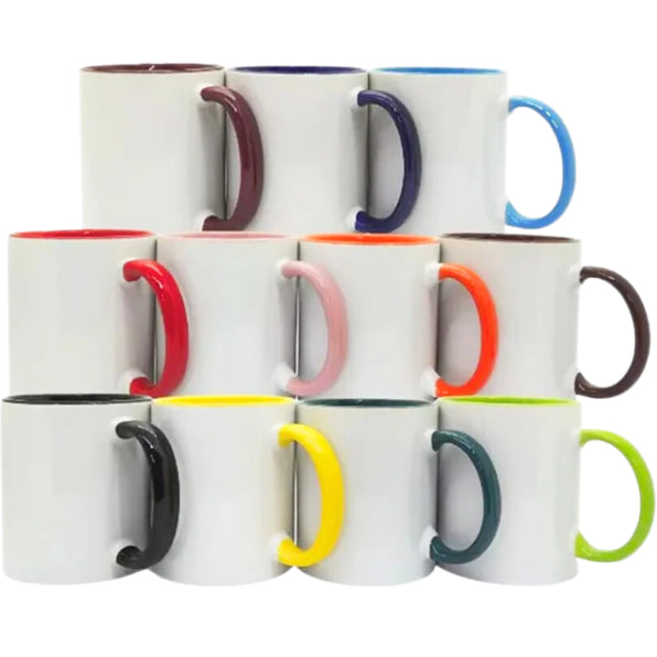 Caneca Personalizada com alça e interior colorida