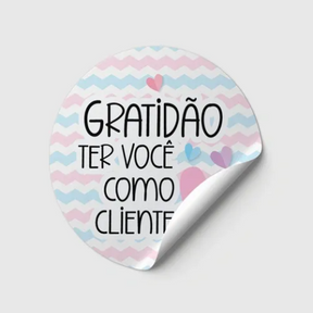 Etiqueta Redonda - Frase Pronta - 48x48mm - em Couche Brilho 80G 4x0