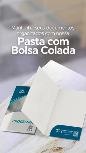 Pasta com Bolsa Colada - 220x310mm em Couché Brilho 250g